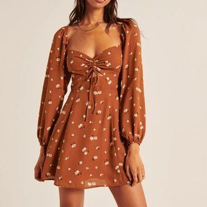 Abercrombie Long-Sleeve Cinch-Front Cutout Mini Dress
